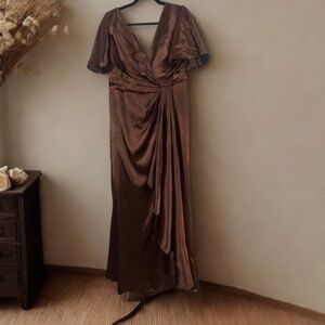 Elegant Brown Evening Gown